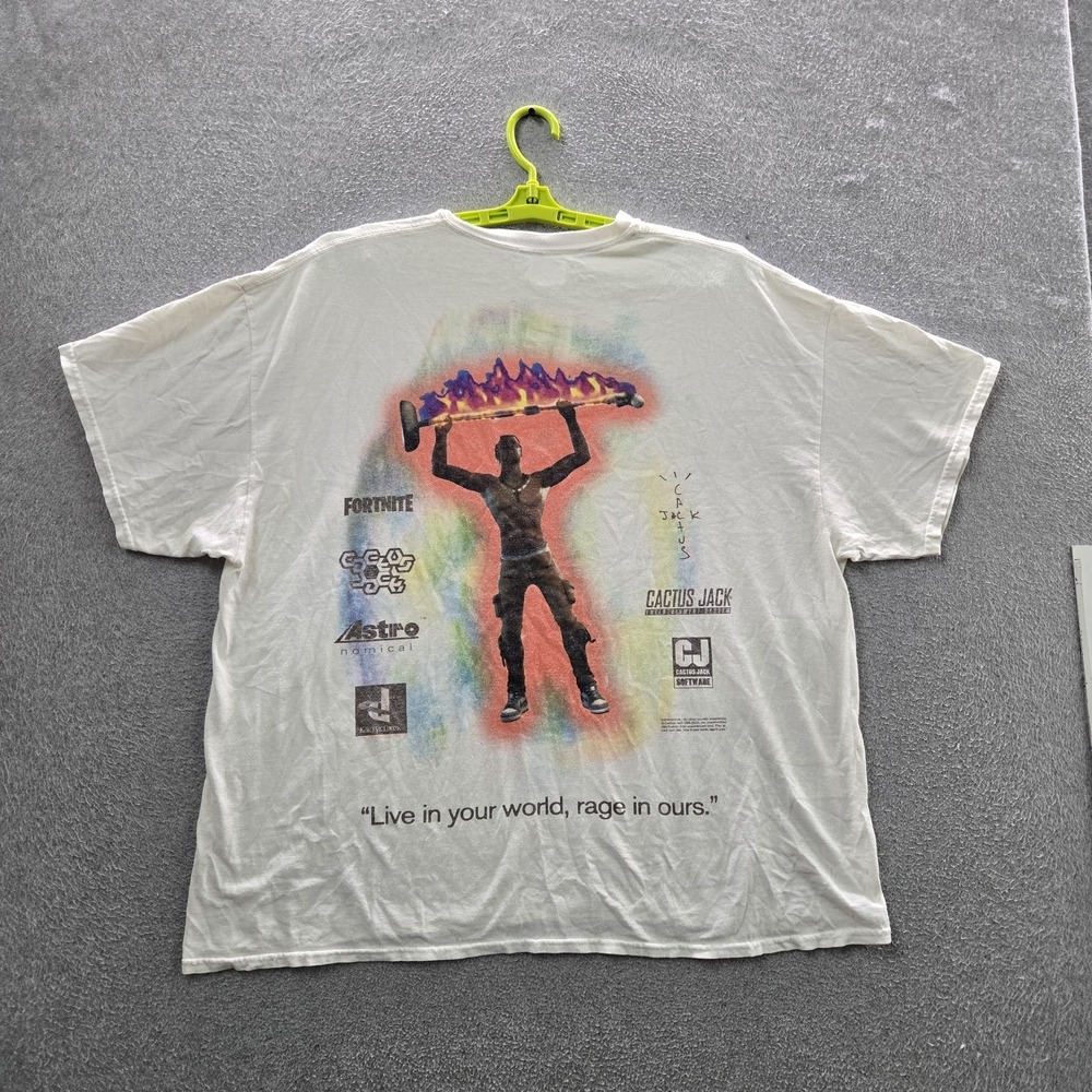 Cactus Jack Men Shirt XL White Graphic Travis Scott Fortnite Logo Tee